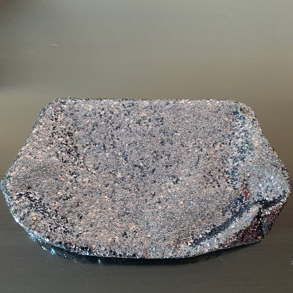 NWOT J. Crew light blue glitter clutch